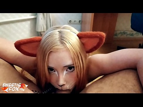 ❤️ Kitsune gleypa pikk og ásamt í munninum Kynlíf hjá okkur ❤